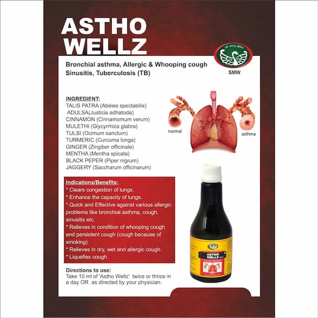Smw'S Asthama Anti Allergic Astho Wellz Syrup (Mentha Based) - 300 Ml