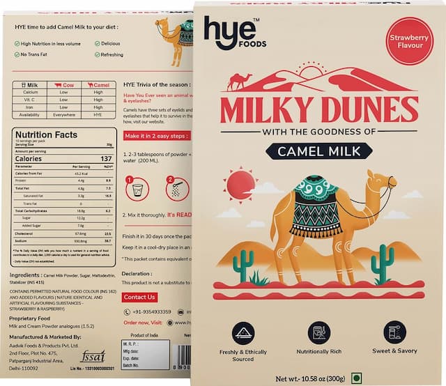 Milky Dunes - With Camel Milk Powder - Strawberry Flavour - 300g