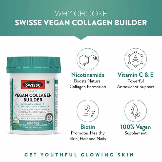 Swisse Beauty Vegan Collagen Builder | 30 Tablets Bottle
