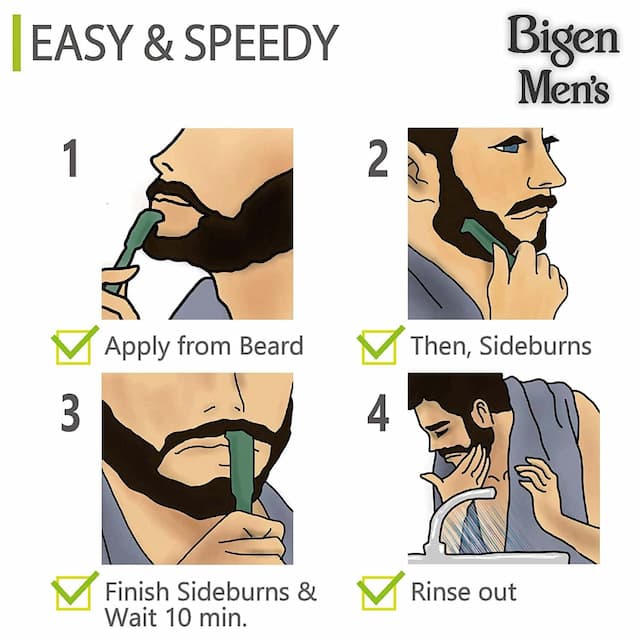 Bigen Men'S Beard Color, Natural Black B101, 40g (Pack Of 6)