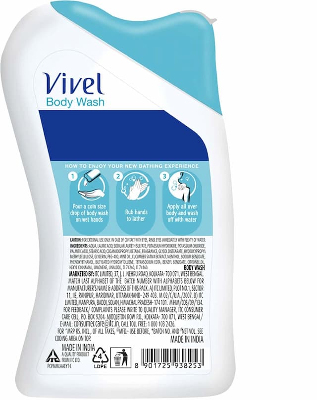 Vivel Body Wash - Mint, Cucumber- 100 Ml