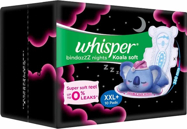 Whisper Bindazzz Nights Koala Soft Xxl Plus - 10 Pads