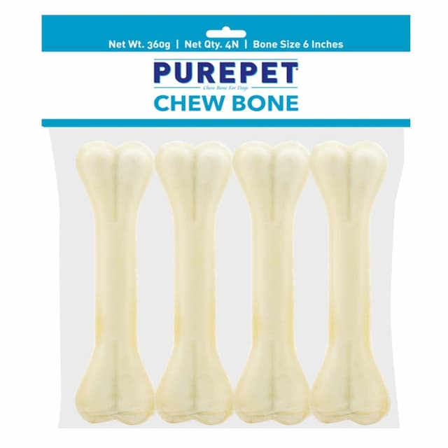 Chew Bones Dog Treats 6 Inches - Pack Of 4 Bones