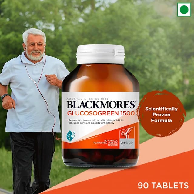 Blackmores - Glucosogreen 1500 |1500mg Vegetarian Glucosamine Sulfate|90 Tablets - Vanilla Flavored