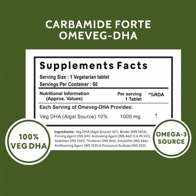 Carbamide Forte Omega 3 1000mg With Veg Dha - 60 Veg Tablets