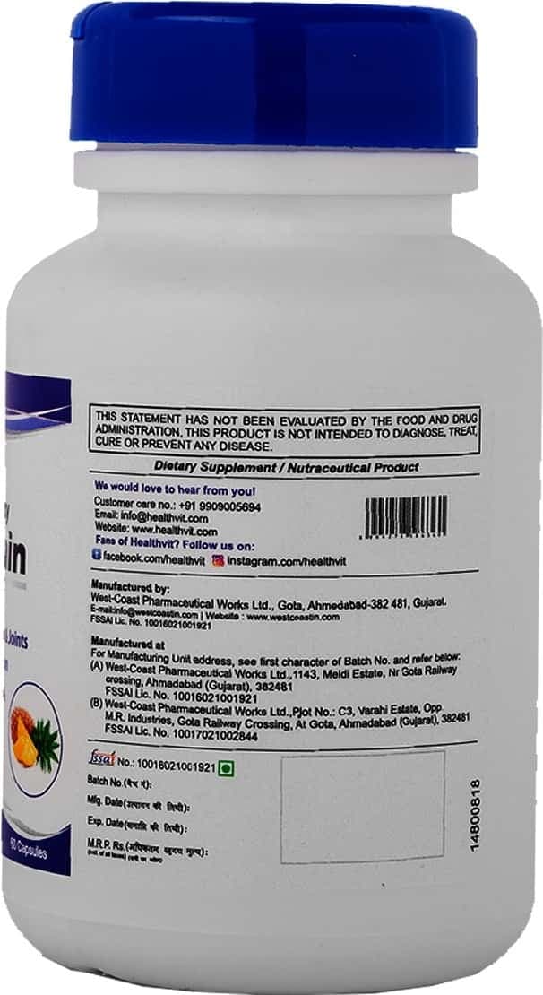 Healthvit High Potency Natural Supplement, Non-Synthetic, 500 Mg - 60 Capsules