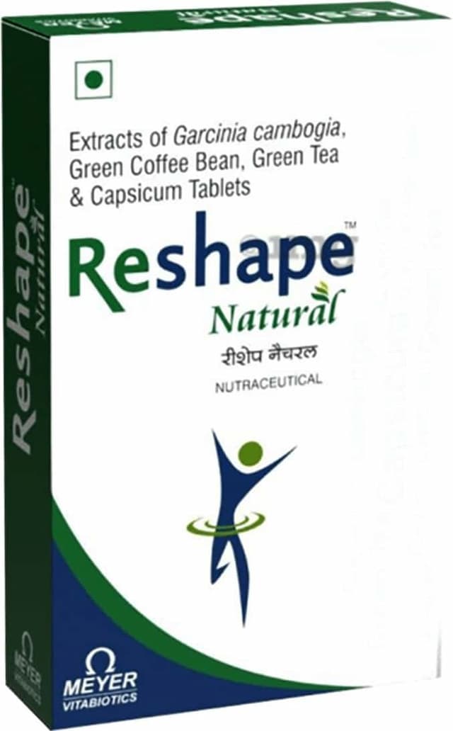 Reshape Natural - Health Supplement (With Coffee Bean Green Tea Extracts)With Wellman 30 Tablet Free