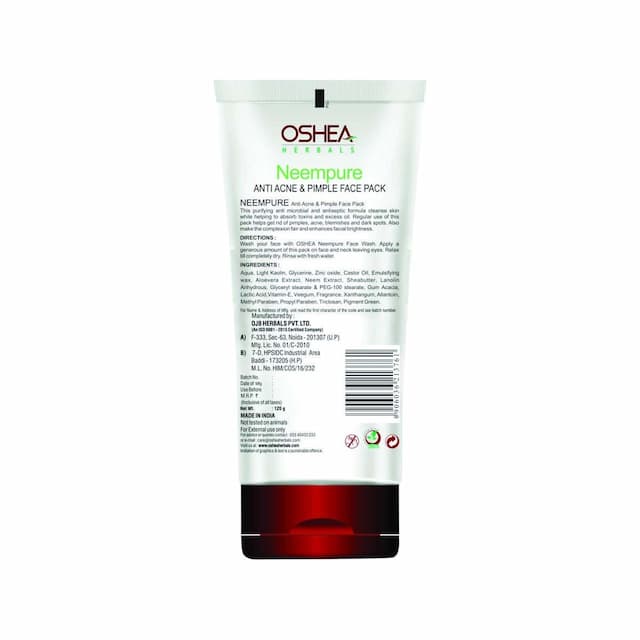 Oshea Neempure Anti Acne And Pimple Face Wash 120 Gm