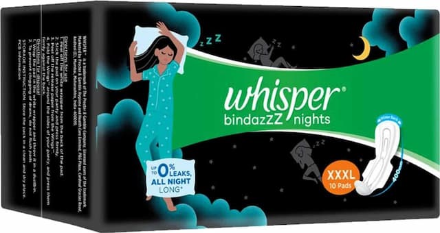 Whisper Bindazzz Nights Xxxl - 10 Pads