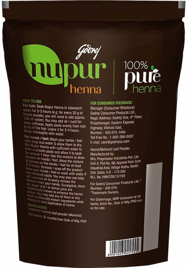 Godrej Nupur - 100% Pure Henna ( Mehendi ), Natural Conditioning & Anti Dandruff Hair Colour - 200g