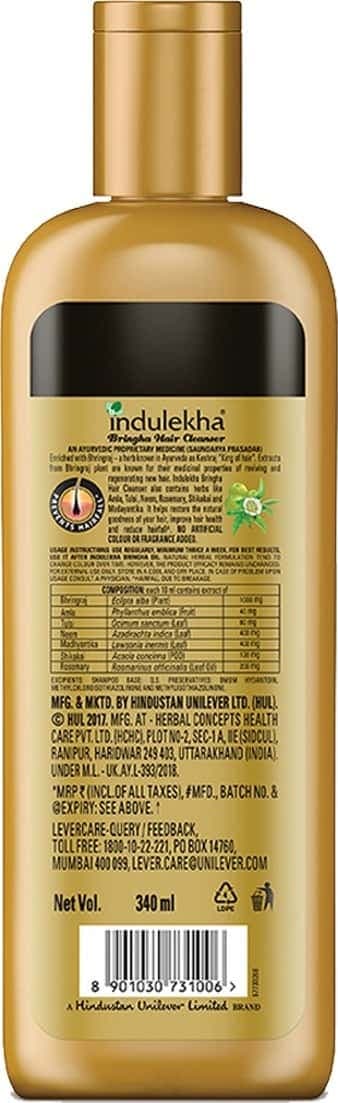 Indulekha Bringha Hair Cleanser Bottle Of 340 Ml
