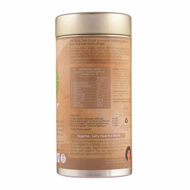 Organic Wellness Owreal Tulsi Ginger Tea Refill 100 Gm