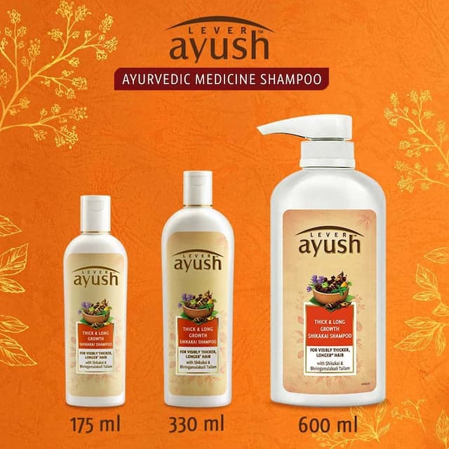 Lever Ayush Thick & Long Growth Shikakai Shampoo - 600 Ml