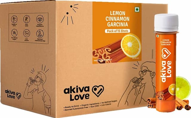 Akiva Love Hunger Regulator Shots With Lemon Cinnamon Garcinia (15 Shots X 40ml Each) - 600ml