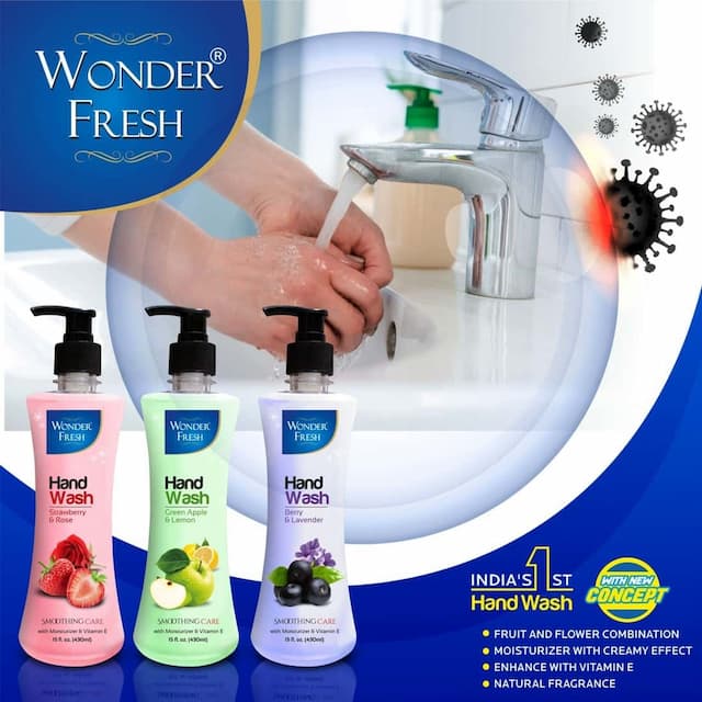 Wonder Fresh Handwash Greenapple & Lemon 430ml