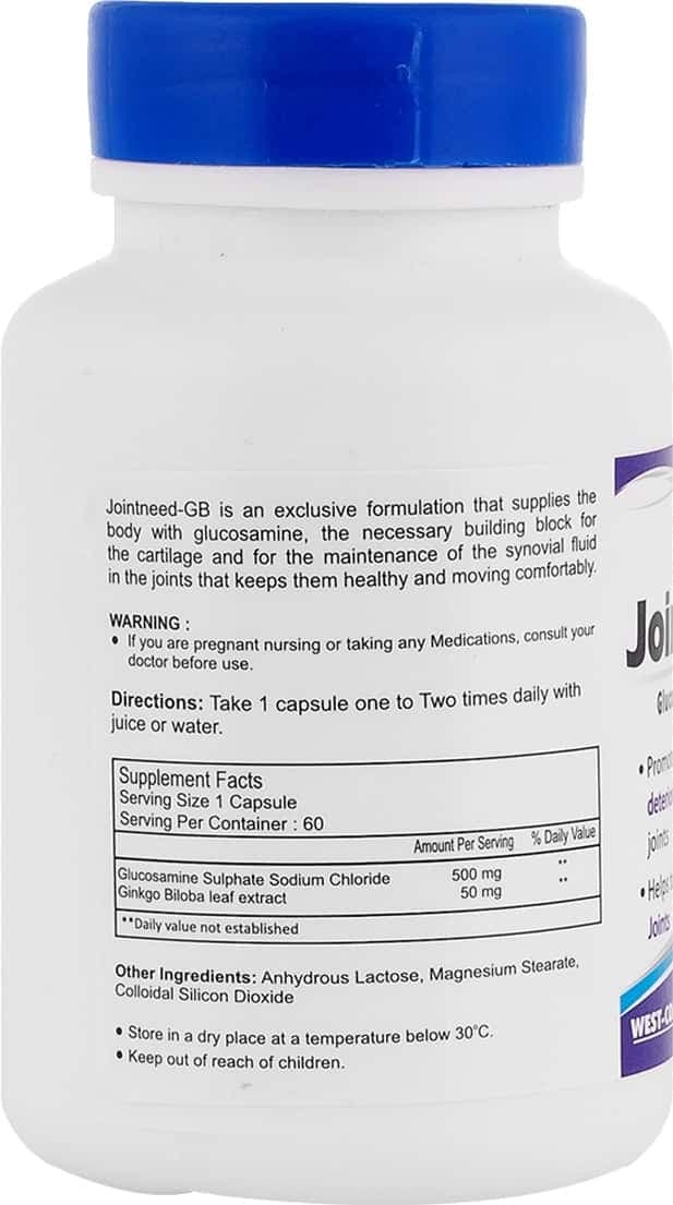 Healthvit Jointneed-750 Glucosamine Sulphate 750 Mg Joint Health Tablets Bottle Of 60