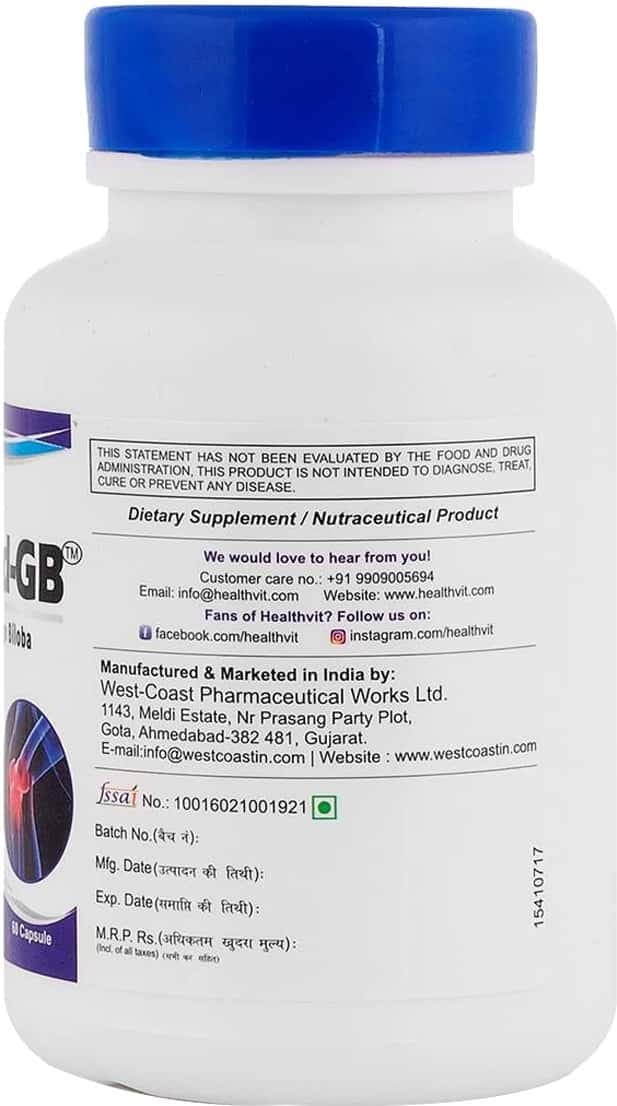 Healthvit Jointneed-750 Glucosamine Sulphate 750 Mg Joint Health Tablets Bottle Of 60
