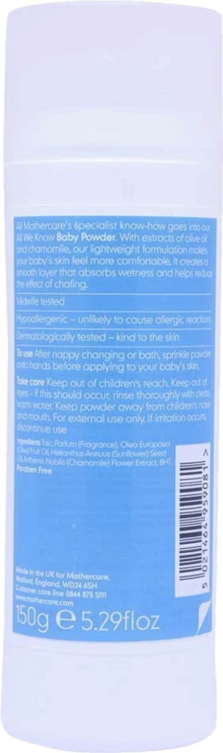 Mothercare All We Know Baby Powder (150g, Pack Of 2)