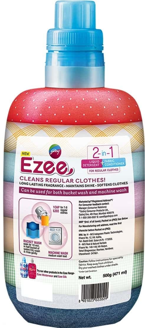 Godrej Ezee 2in1 Liquid Detergent + Fabric Conditioner - 500g