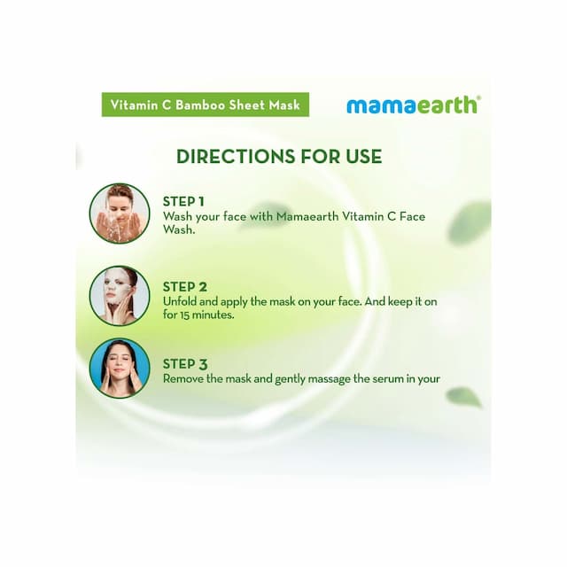 Mamaearth Vitamin C Bamboo Sheet Mask With Vitamin C & Honey For Skin Illumination - 25 G