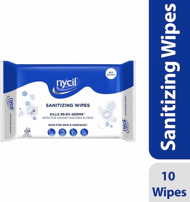 Nycil Thick And Soft Sanitizing Wipes - 10 Wipes