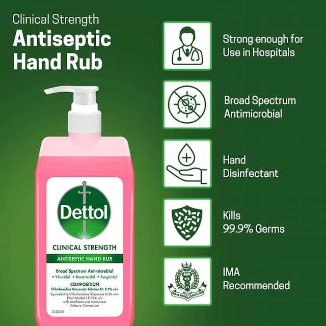 Dettol Antiseptic Disinfectant Liquid, 250 Ml With Dettol Clinical Strength Hand Sanitizer, 500 Ml