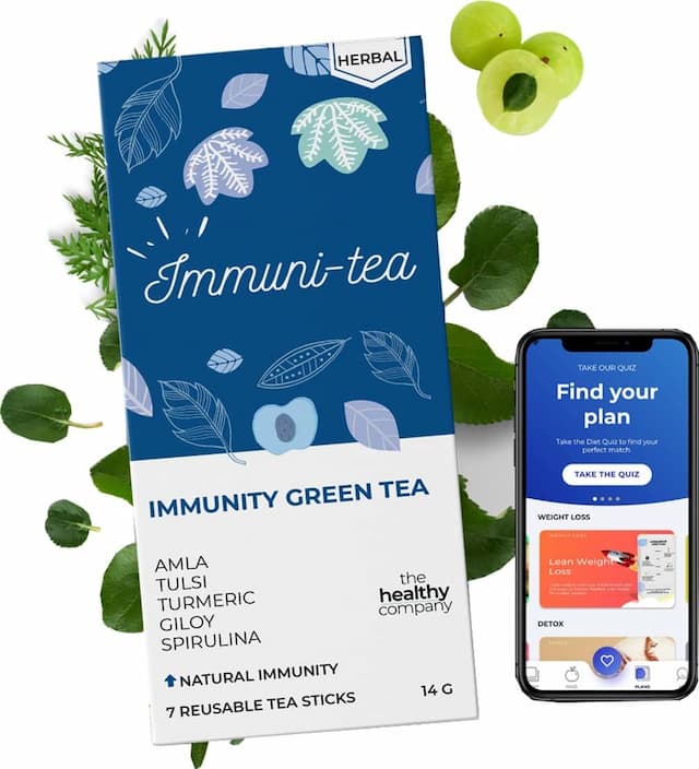 The Healthy Company One Month Immunity Booster - 56 Spice Flavoured Natural Green Tea Sticks