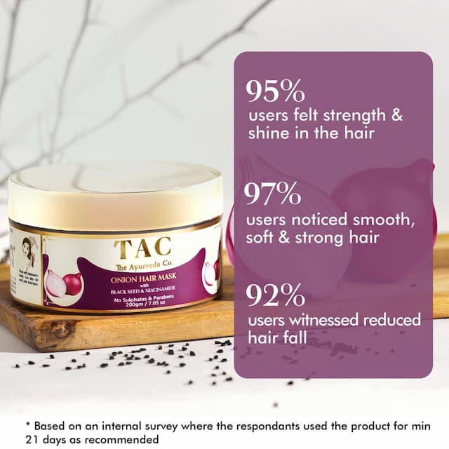 Tac - The Ayurveda Co. Advanced Red Onion Black Seed Oil Hair Mask - 200 Gm