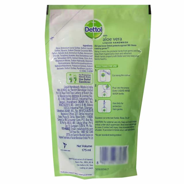 Dettol Handwash Refill Aloe Vera Liquid 175 Ml