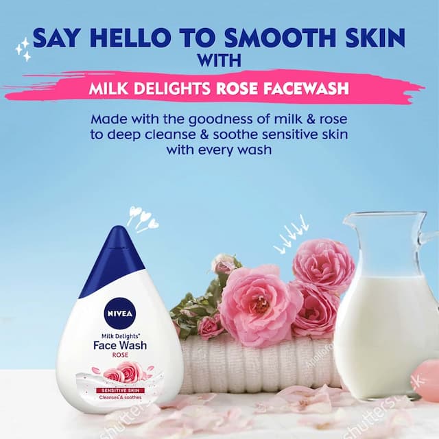 Nivea Milk Delights Rose Facewash - 100 Ml