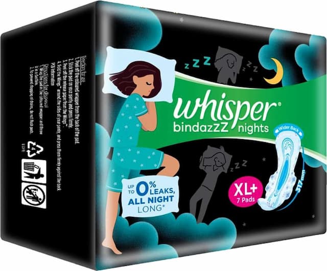 Whisper Bindazzz Nights Xl Plus - 7 Pads