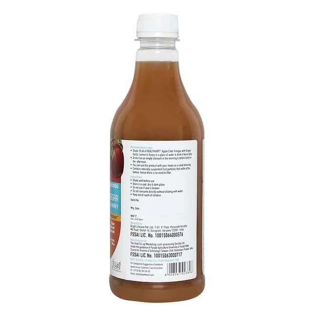 Healthkart Apple Cider Vinegar With Mother Unflavoured Juice 500 Ml