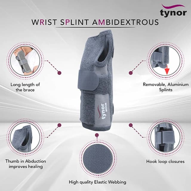 Tynor E 43 Wrist Splint Ambidextrous Size Medium