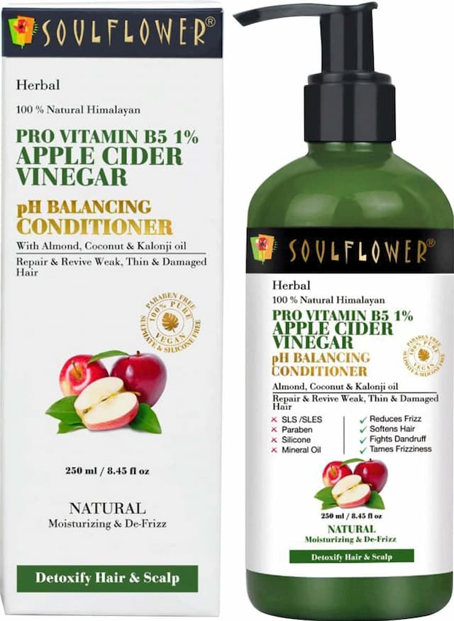 Soulflower Herbal 100% Natural Himalayan Pro Apple Cider Vinegar Ph Balancing Conditioner - 250ml