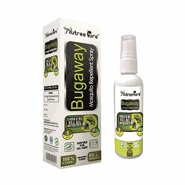 Nutree Pure Bugaway Mosquito Repellent Spray 100% Herbal 100 Ml