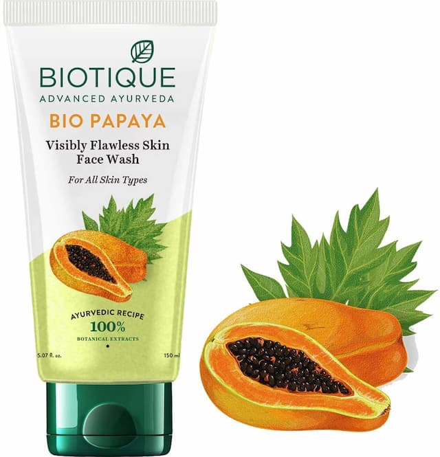 Biotique Bio Papaya Visiable Ageless Scrub Face Wash For All Skin Types 150 Ml