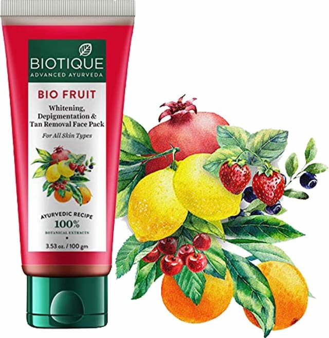Biotique Bio Fruit Whitening Depigmentation And Tan Removal Face Pack 100 Gm