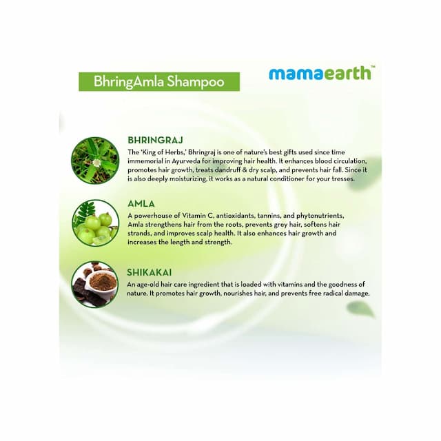 Mamaearth Bhringamla Shampoo With Bhringraj & Amla For Intense Hair Treatment 250 Ml
