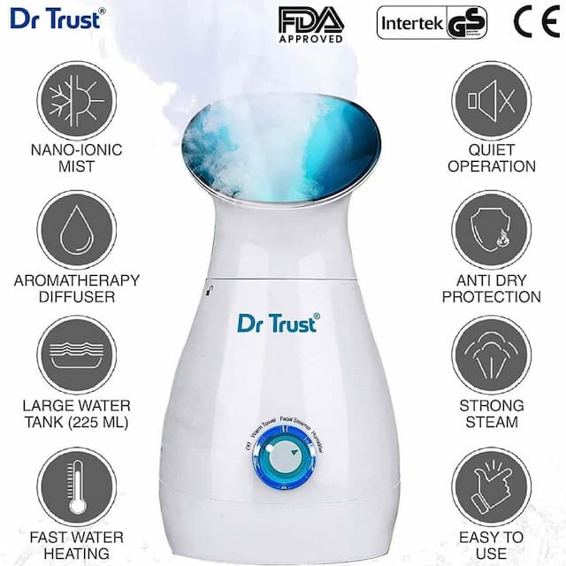 Dr Trust Usa 3-In-1 Nano Ionic Facial Steamer Vaporizer Room Humidifier And Towel Warmer - Blue