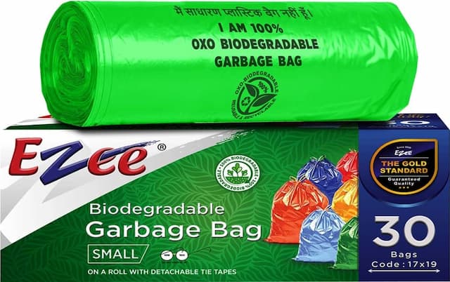 Ezee Bio-Degradable Small  Garbage Bags (17 X 19 Inches) Packet Of 30