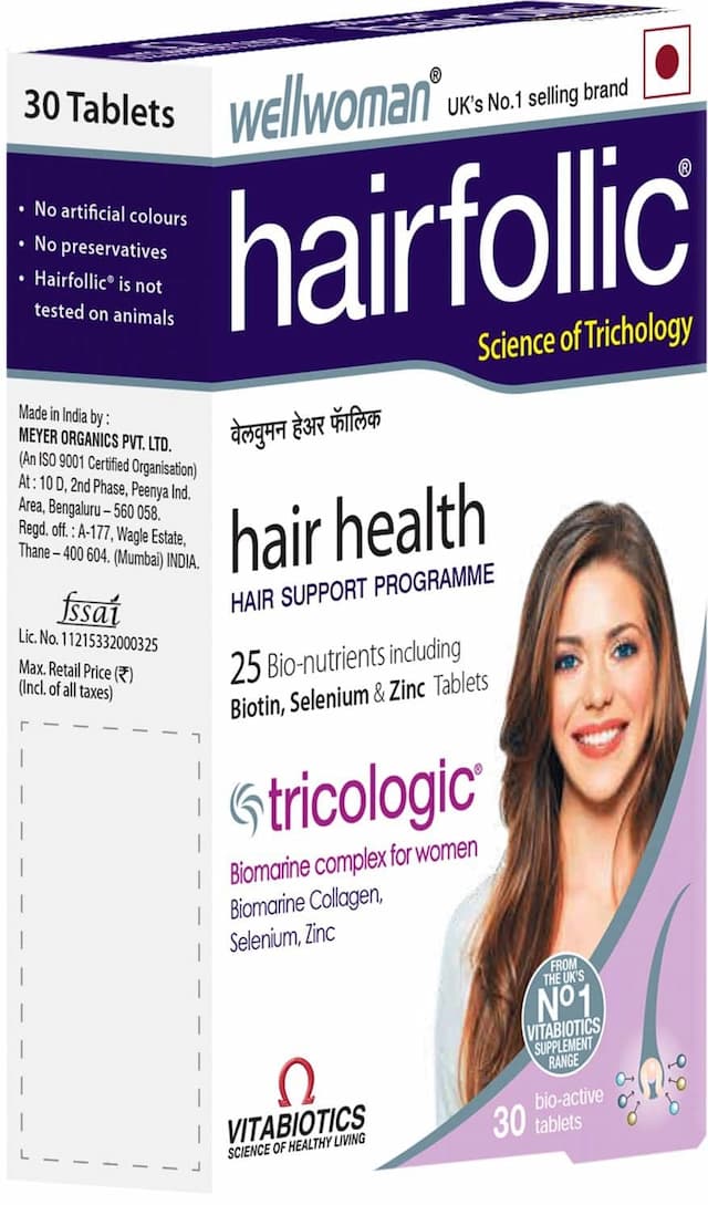 Wellwoman Hairfollic - Hair Supplements (26 Nutrients) - 30 Tablets