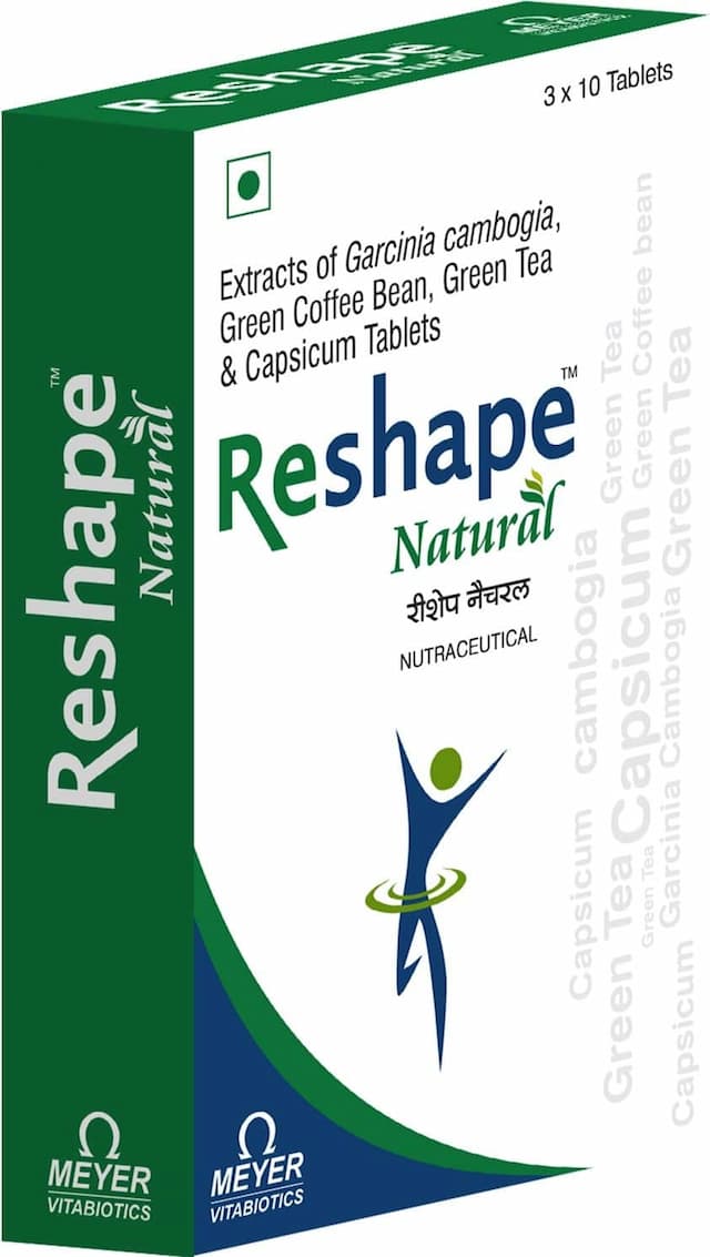 Reshape Natural Health Supplement Tablets (With Coffee Bean And Green Tea Extracts) Box Of 10