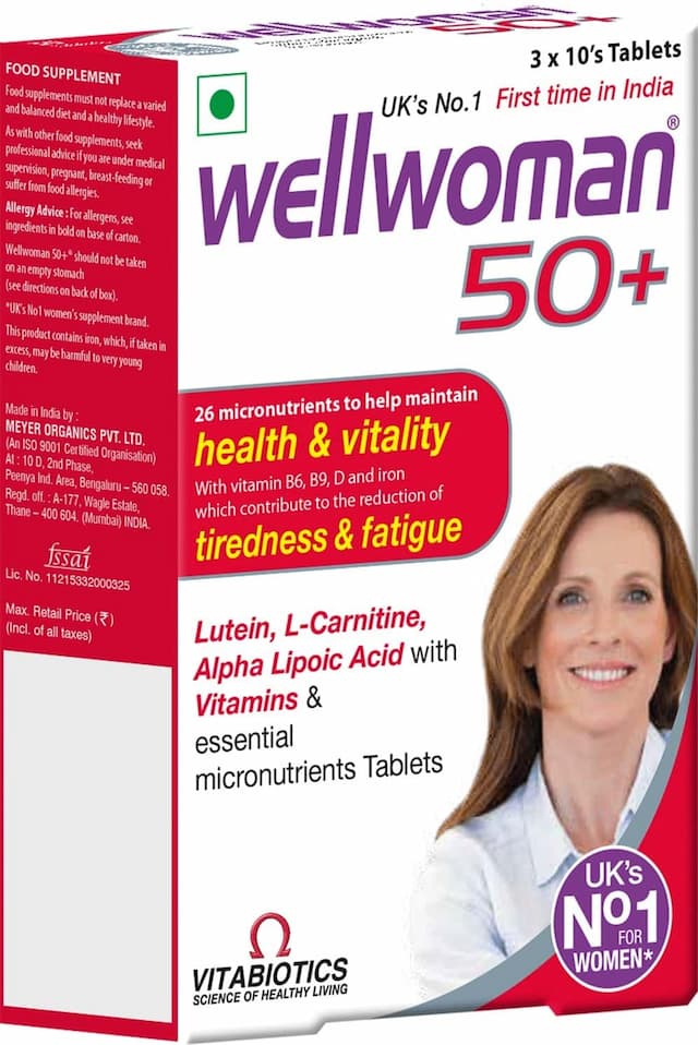 Wellwoman 50+  Health Supplement Tablets (26 Vitamins And Minerals) Box Of 30