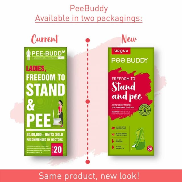 Peebuddy Stand & Pee Device For Women, Helps During Arthritis, Pregnancy & Road Trips - Pack Of 20