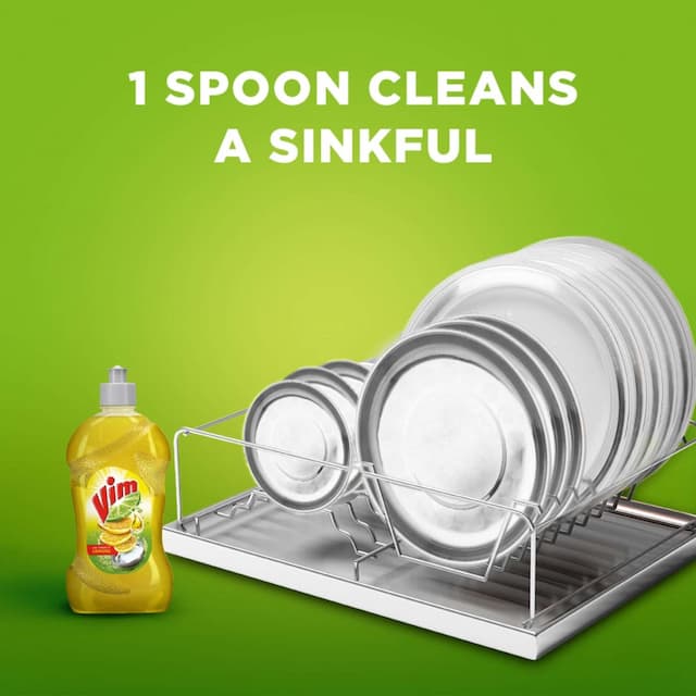 Vim Dishwash Liquid Gel Lemon - 250ml Bottle