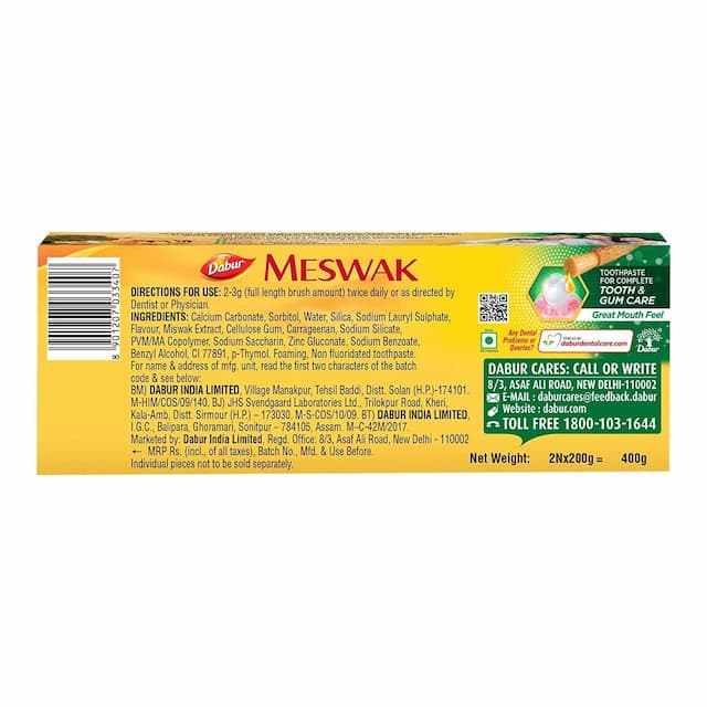 Dabur Meswak Complete Oral Care Toothpaste 2*200 Gm