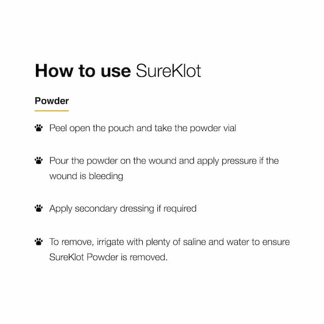 Sureklot Rapid Action Wound Powder For Animals (Pack Of 4) - 40 Ml