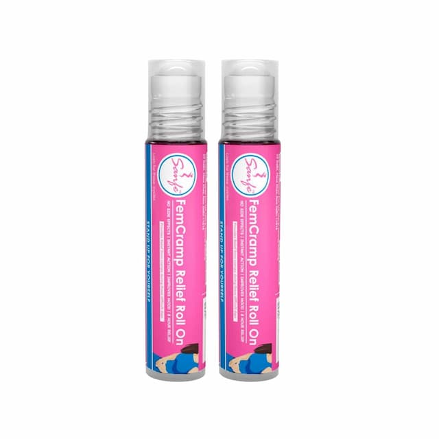 Sanfe Feminine Cramp Relief Roll On For Instant Relief From Period Pain (10 Ml In Each Pack) Pack Of 2