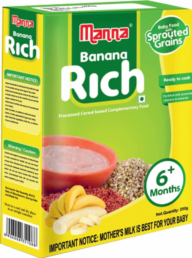 Manna Banana Rich 200g Box | Baby Cereals |Nutrition Food | 6+ Months