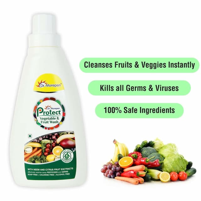 Dr. Morepen Fruits And Vegetable Cleaner Wash Liquid With Neem & Citrus For Pesticides - 500ml